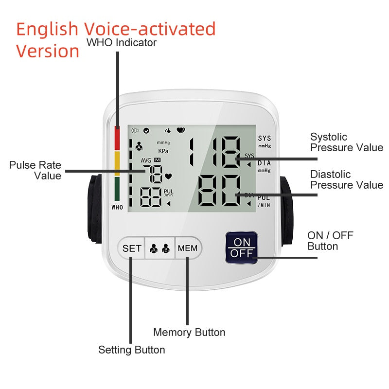 Home Use Electronic Blood Pressure Monitor Upper Arm Type